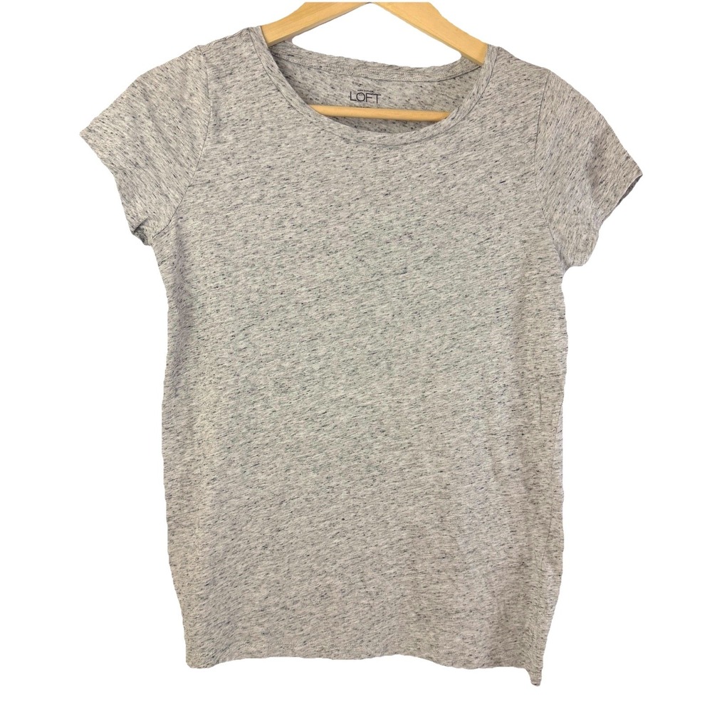 Ann Taylor LOFT Gray Speckled Tee Womens Medium Soft Casual T Shirt